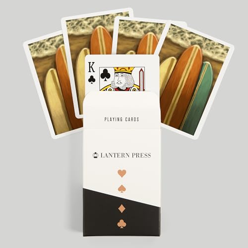 Baraja de 52 cartas tamaño póker Surfboards óleo miniatura 6