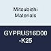 Mitsubishi Materials GYPRUS16D00-K25 Series GY Offset Mono Block External Grooving Holder, Right, 0? Angle, 0.315" Seat, 0.984" Grooving Depth, 1.000" H, 1.000" W, 6.000" L