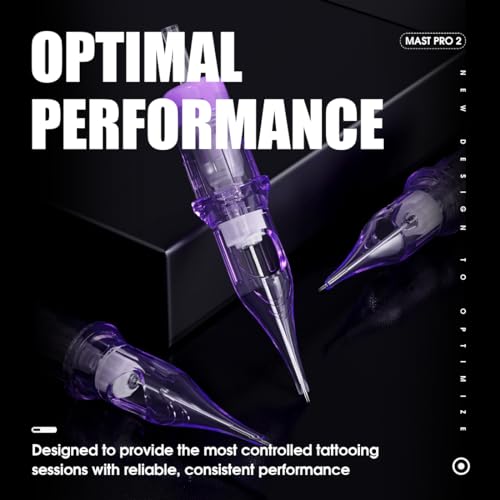 Mast Pro2 Tattoo Needles Cartridges, Pro Needles Pins for Super Aritsts, 20 Count, Disposable Round Liner 0403RL