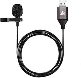 USB Lavalier Microphone, MAONO 192KHZ/24BIT Plug & Play Omnidirectional Lapel Shirt Collar Clip on Mic for PC, Computer, Mac, Laptop, YouTube, Skype, Recording, Podcasting, Gaming, AU-UL10
