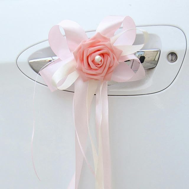Fleurs artificielles pour voiture de mariage faciles à fixer lot de 6