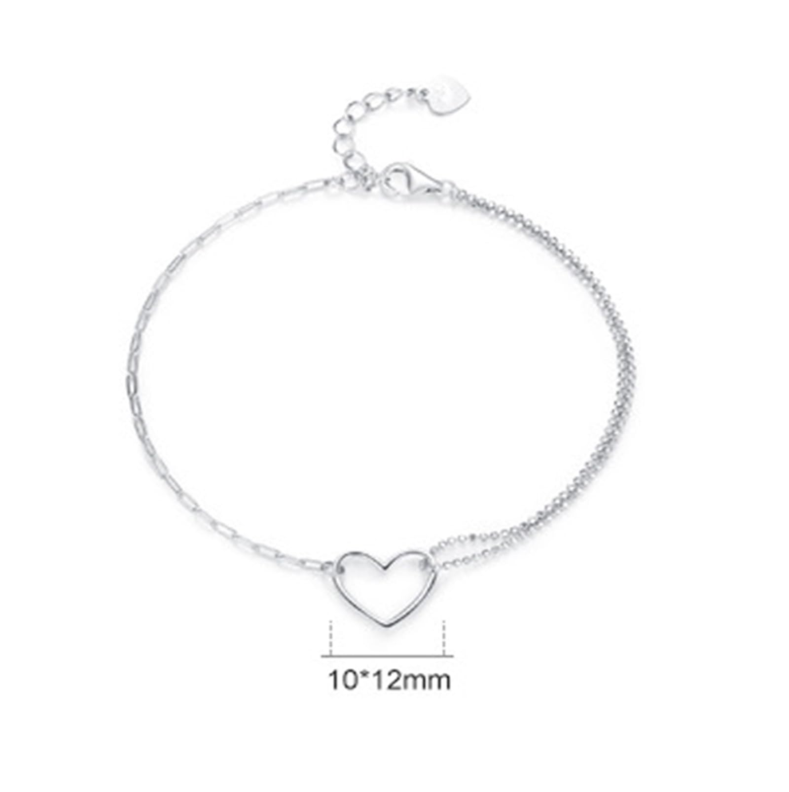 Pulsera de moda para mujer, pulsera de Navidad con corazón para mujer, PT950 y oro blanco de 9 quilates, 14 y 18 quilates
