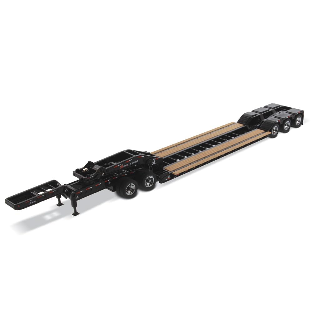 Diecast Masters 1:50 XL 120 HDG Drop Deck Trailer w/Jeep, Black, 91033 | Mit Boostern und Jeep, Displayfenster-Box, detailgetreuer Schwerlastauflieger, 91033