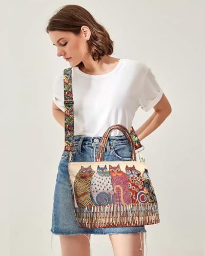 Image of Embroidered Purse Straps Replacement Crossbody Wide Adjustable Bag Straps