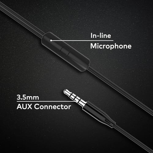 Image of Itel L20 Pro in Ear Wired Headphones | 14Mm Super Bass Driver | Built-in Music & Call Control | in-Line Microphone | 1.2M Cable Length | Black