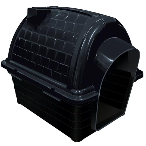 Casinha Pet Iglu para Cachorro Porte Médio, Plástico, Preta, 58cm x 50cm x 67cm