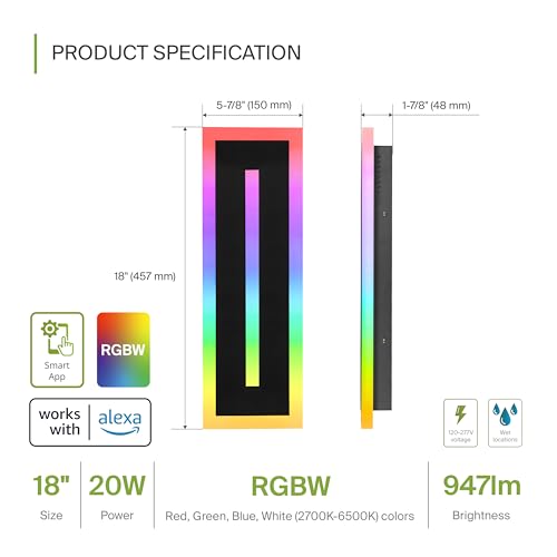 18 inch, 950 lumens, 20W