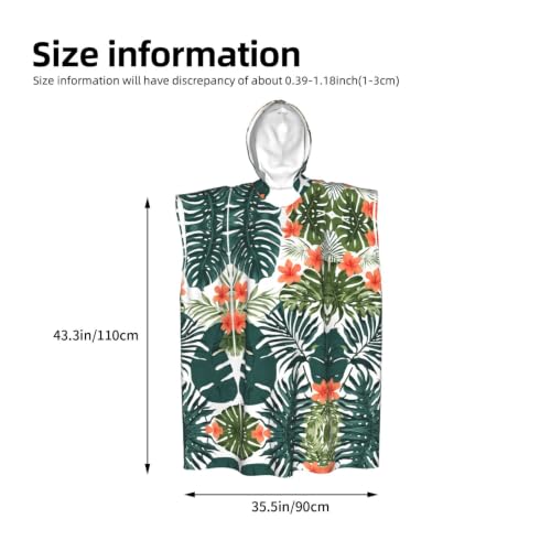 Poncho à capuche de plage haut de gamme microfibre imprimé tropical durable