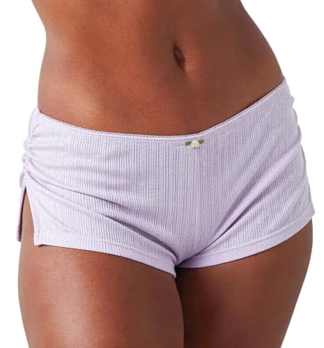 Image of KMBANGI Y2k Sexy Micro Shorts for Women Low Waist Side Slit Boyshort Slim Booty Shorts Lounge Pj Bottom Cute Sleepwear