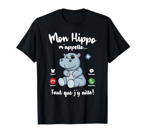 Tshirt Mon Hippo m'appelle Femme Fille Enfant Hippopotame T-Shirt