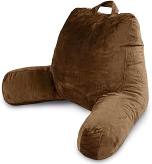 Milliard Reading Pillow with Shredded Memory Foam, Large Adult Backrest with Arms, Back Support for Sitting Up in Bed with Washable Cover (Sit up Pillow) (Lavender)