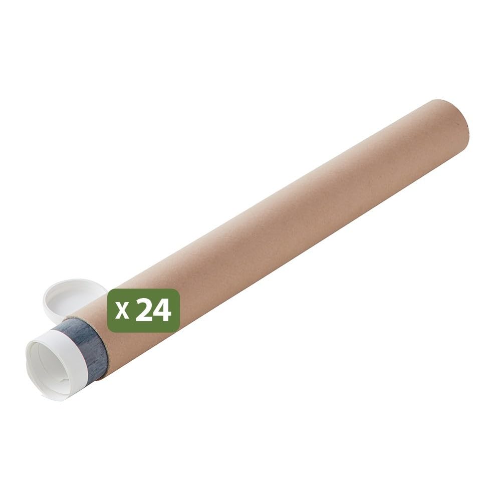 Pack and Move Lot 24 tubes expédition emballage ø6 x 50 cm pour affiche poster avec capuchon