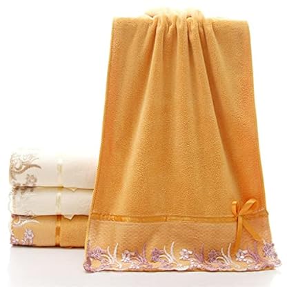 P9IDEDFH Mikrofaser-Handtuch-Set mit Spitze bestickt, Gesichtshandtuch, Badetuch, Hotel, Badezimmerzubehör (Farbe: B, Größe (B – Bild 3