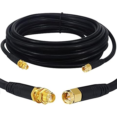 Boobrie SMA Extension Cable 5M RG58/U WIFI Antenna Extension Cable Low Loss SMA Male to SMA Female Cable 50 ohm 4G Antenna Wifi Router Extension Cable 3G 4G LTE Antenna Wireless LAN GPS(NOT for TV) Cover