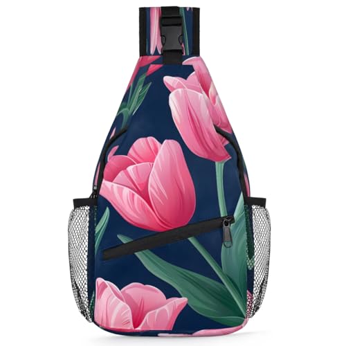 Bolso cruzado unisex con flores, para mujer y hombre