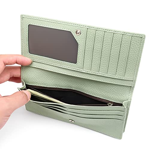 Goiacii Wallets For Women Rfid Blocking Ultra Slim Real Leather Credit Card Holder Clutch #TOP2