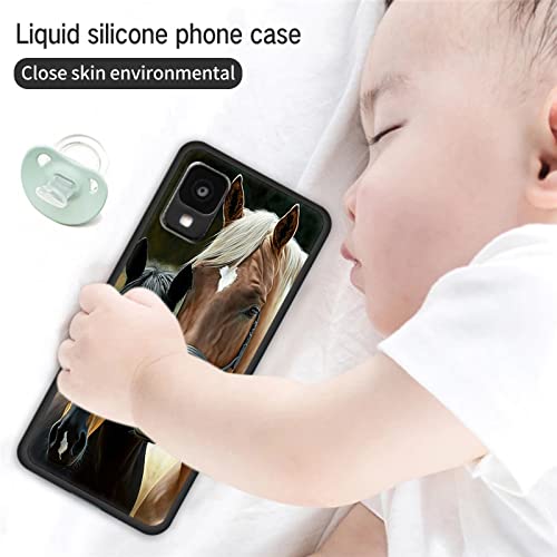 Image of for Alcatel TCL 30Z T602DL Phone Case, Soft TPU Slim Fit TCL 30Z for Women Girls, Anti Scratch Non-Slip Protective Shockproof Rubber Cover for Alcatel TCL 30Z, Two Horses