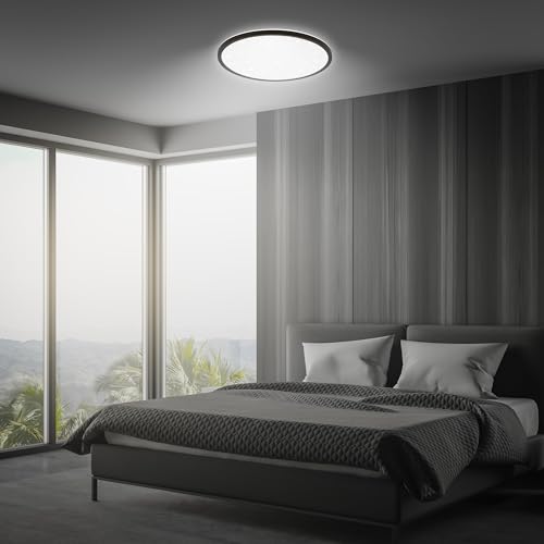 Panneau LED noir BRILONER 37,5cm dimmable avec télécommande pour salon - 8