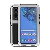 LOVE MEI Military Rugged Case for Samsung Galaxy S21 Ultra, Without Tempered Glass Screen Protector, Shockproof Dustproof Scratch Proof Hybrid Metal and Silicone Gel Heavy Duty Full Body Cover Silver