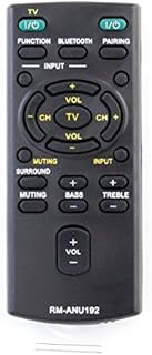 Vinabty New Replaced Soundbar Bluetooth Remote Control RM-ANU192 sub RM-ANU191 Compatible with Sony Audio Systems & Sony TVs models HT-CT60BT HTCT60BT SA-CT60BT SACT60BT SS-WCT60 SSWCT60
