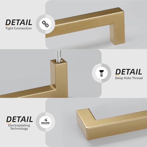 Goldenwarm 20 Pack 5 Inch Champagne Bronze Cabinet Pulls Square Handles by Goldenwarm - Used condition - Image 4