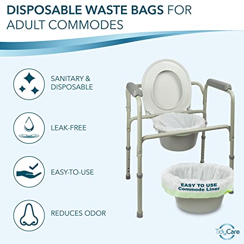 image for TidyCare Bedside Commode Liners for Portable Toilet Chair Bucket and B