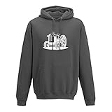 Jimmys Textilfactory Hoodie Traktor Oldtimer Trecker Landmaschinen Bauer 10 Farben Herren XS - 5XL Claas Fendt Deutz Landwirtschaft Landtechnik Unimog, Größe:XL, Farbe:dunkelgrau - Logo Weiss