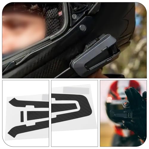 eMagTech 1 zestaw interkomów zestawy słuchawkowe osłona ochronna na urządzenie naklejka zestawy słuchawkowe motocyklowe pokrowiec ochronny kompatybilny z Cardo Packtalk Edge wzór z włókna węglowego