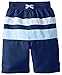 i play. Baby Boys' Colorblock Trunks with Swim Diaper, Navy/Light Blue, 6 Months