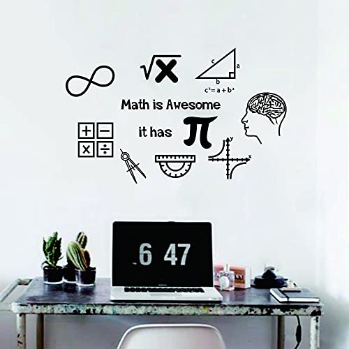 Sticker mathématiques boussole en vinyle noir repositionnable - 6
