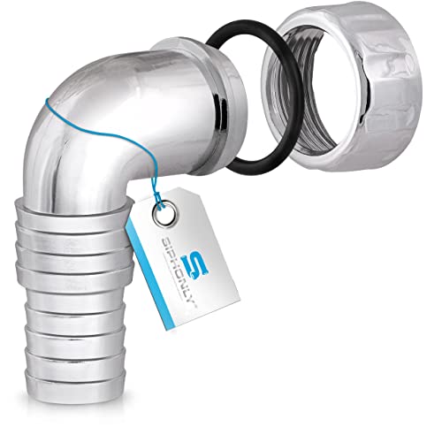 Preisvergleich Produktbild Siphonly Anschlussnippel für Unterputz-Siphone - Geräteanschlusstülle 90° für Waschmaschinen / Geschirrspülmaschinen - für Wandeinbau-Siphons - 19-23 mm Schlauchanschluss