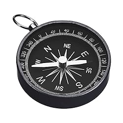 PATIKIL Bolsillo Brújula, Supervivencia Deportes N...: Color de la brújula: negro; Material de la brújula: aleación de aluminio, imán; Dimensiones de la brújula: 44 x 44 x 10mm/1,7 x 1,7 x 0,4 pulgadas (L*W*H); Color del anillo de tiro: tono plateado; Material del anillo de tracción: acero inoxidable; Li...
