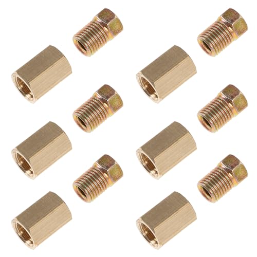 ibasenice Accesorios de Línea de Freno de 3/16 Pulgadas (3/8-24 Inversa) Juego de 18 Piezas Conector de Rosca de Latón para Instalación y Reparación de Mangueras de Freno Automotriz