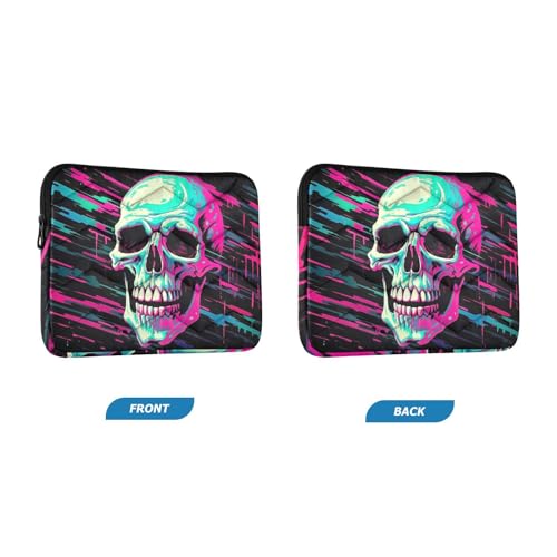 Funda para portátil 13-14 pulgadas impermeable con diseño calavera miniatura 2