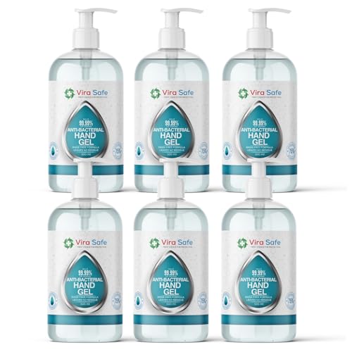 6 x 500ml Hand Sanitiser 70% Alcohol Gel Anti Bacteria Viral Eliminating Formula Gel Alcohol Anti Bacterial Formula Pack Of 6
