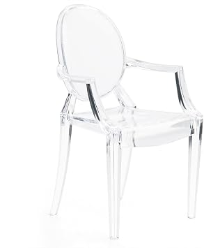 Odoria Dollhouse Ghost Chair Miniature 1/6 Scale Club Accent Chair Acrylic for 12 Inch Doll 30cm Figurine - Mini Clear Lounge Seat Modern Furniture
