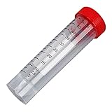 Globe Scientific 6299 Diamond MAX Polypropylene Centrifuge Tube with Red Flat Top Screw Cap, 50ml Capacity, Printed Graduations, Sterile, Self-Standing, Certified, Re-Sealable Bag, Pack of 500
