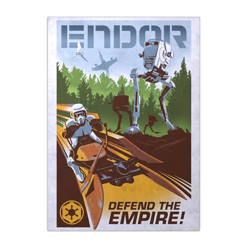 Displate Offiziell Star Wars MetallPoster Magnetische Befestigung Inklusive Lizenziert Bilder Hochwertiges Poster Star Wars - Galactic Propaganda - Defend the Empire Poster 45 cm x 32 cm