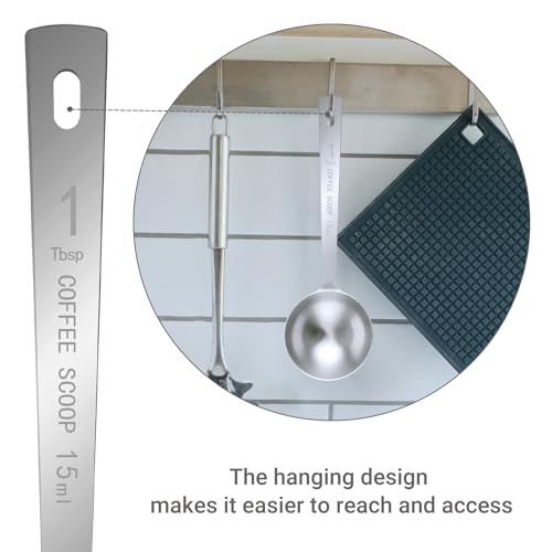 Flezoo 4Pcs Coffee Scoop Spoon - 1 Tablespoon 15ML Stainless Steel Long Handle Measuring Spoons for Ground Coffee, Loose Tea and Powder by Flezoo - Image 4