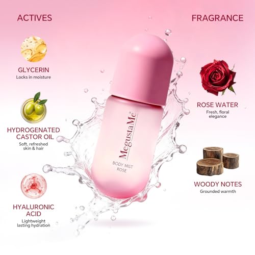 Image of Rose Body Spray for Women, Paraben & Phthalate Free, Vegan & Cruelty-Free Gentle Fragrance Mist, Quick Dry Non-Greasy Scent Spray, 3.38 fl oz