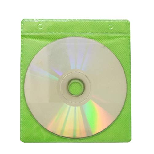 Baocool 100 Pack Premium Cd Dvd Sleeves,Thick Non-Woven Material Double-Sided Refill Plastic Sleeve For Cd And Dvd Storage Binders Disc Case (Green) #TOP5