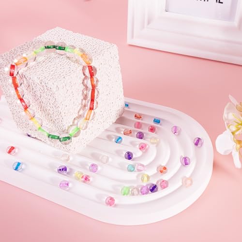 Image of XSEINO 24 Colors 1200PCS Core Filled Glass Beads Kit 6mm DIY Craft Glass Beads, Fit for Bracelets, Jewelry Making, Necklace