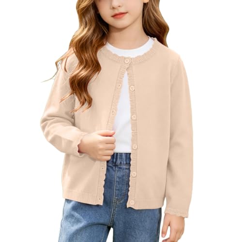 Girls Cardigan Sweater Ruffle Trim Button Knit Girls Cardigan Sweater - image 2