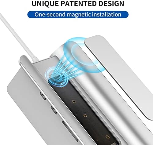 USB C Hub, Minisopuru Mac mini Dock Support M.2 NVMe/SATA SSD, 5 in 1 Stand & Docking Station Accessories with 2 USB C 10Gbps Data, TF& SD, M.2 SSD(Not Included) - 5