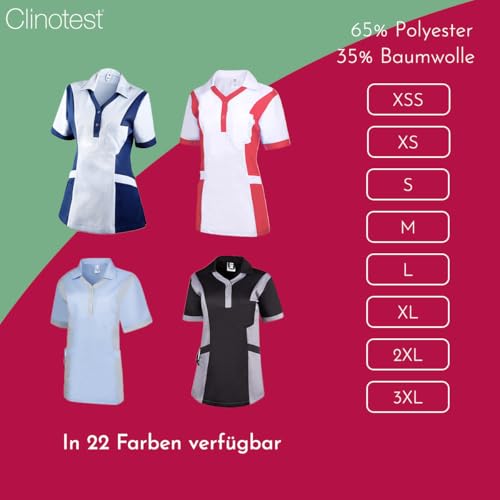 Clinotest Damenkasack Julia - 95 Grad waschbare, kochfeste Kasacks ohne Einlaufen - Kasack aus 65% Polyester, 35% Baumwolle - Pflege Berufsbekleidung für Krankenschwester, Altenpflege, Kosmetik UVM. – Bild 3