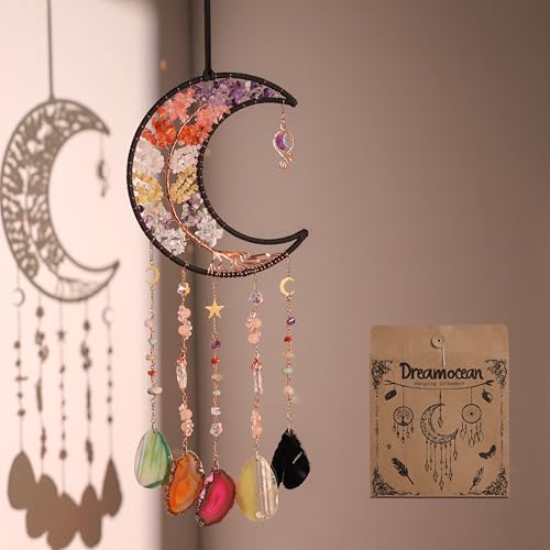 Crystal Wind Chimes, Dreamocean 7 Chakra Dream Catchers Moon Tree