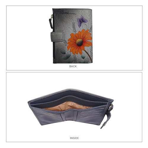 Anna by Anuschka Women’s Original Hand-Painted Leather Ladies Wallet, Wild Meadow Dusk2