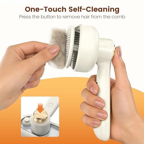 Glendan Pet Steam Brush for Dogs & Cats, 3-in-1 Self Cleaning Shedding - Image 4