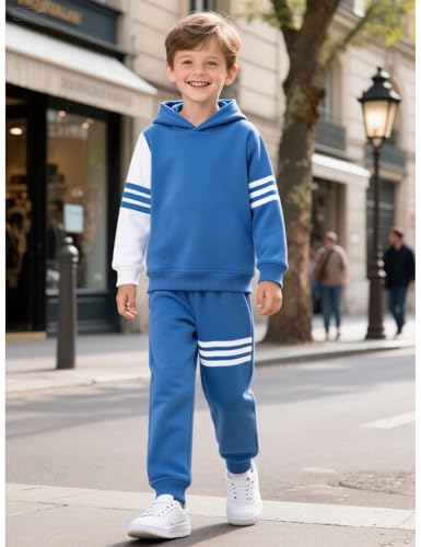 Boy Clothes Long Sleeve Striped Hoodie Sweatshirts Top and Pants Fall Winter Kids Boys 2 Pieces Outfits Sets 3-8 Years2