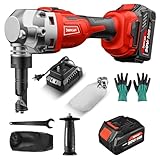 Cordless Metal Nibbler 16 Gauge Sheet Metal Cutter 1900RPM Brushless Motor | Replaced Blades for Cutting Aluminium, Stainless Steel, Plastic (With 2 4.0AH Battery, 1 additional cutter accessories)
